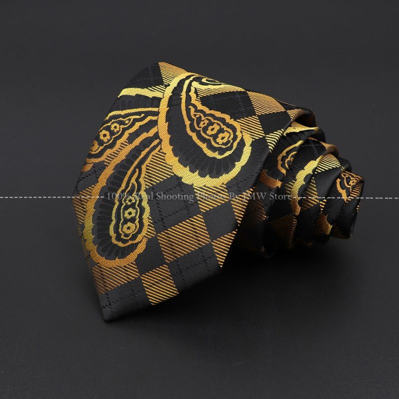 New Design Wedding Men Tie Brown Solid Striped Paisley Flower Neckties Men Business Dropshipping Groom Collar Accessories Gift - Image 12