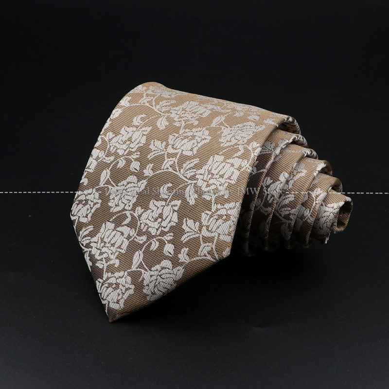 New Design Wedding Men Tie Brown Solid Striped Paisley Flower Neckties Men Business Dropshipping Groom Collar Accessories Gift - Image 14