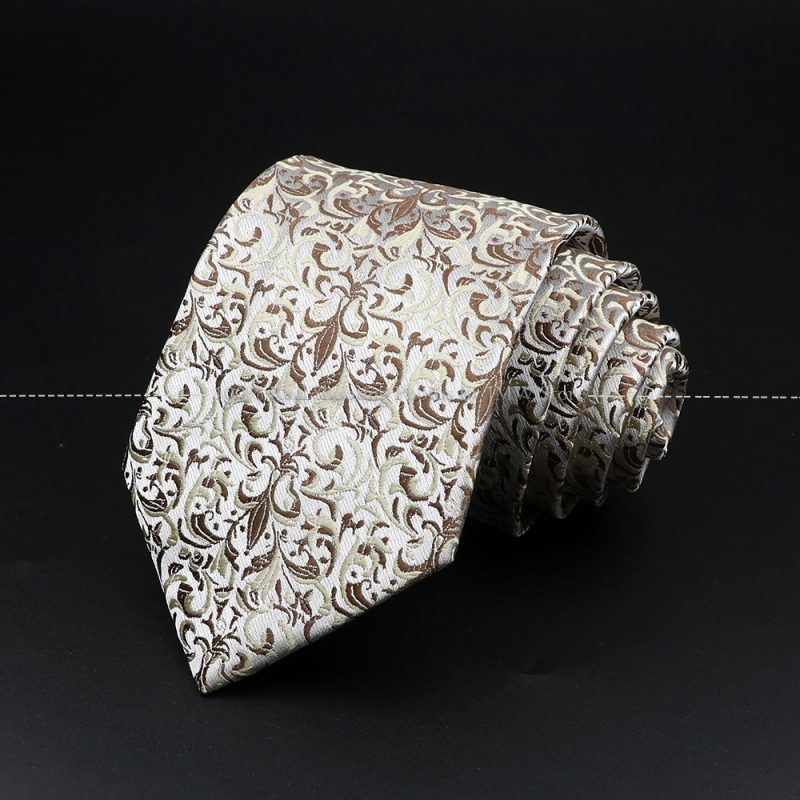 New Design Wedding Men Tie Brown Solid Striped Paisley Flower Neckties Men Business Dropshipping Groom Collar Accessories Gift - Image 15