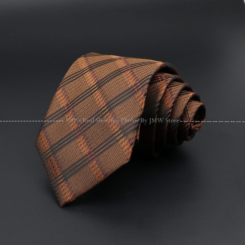 New Design Wedding Men Tie Brown Solid Striped Paisley Flower Neckties Men Business Dropshipping Groom Collar Accessories Gift - Image 16