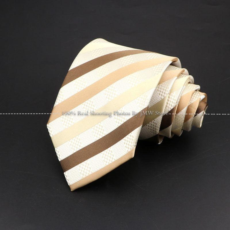 New Design Wedding Men Tie Brown Solid Striped Paisley Flower Neckties Men Business Dropshipping Groom Collar Accessories Gift - Image 23