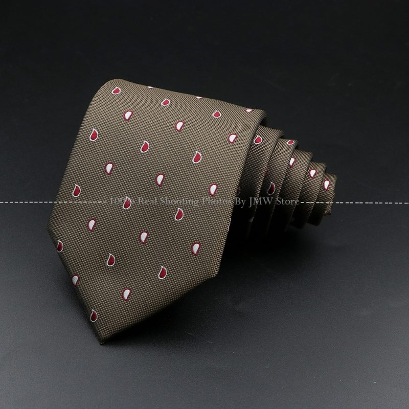 New Design Wedding Men Tie Brown Solid Striped Paisley Flower Neckties Men Business Dropshipping Groom Collar Accessories Gift - Image 29