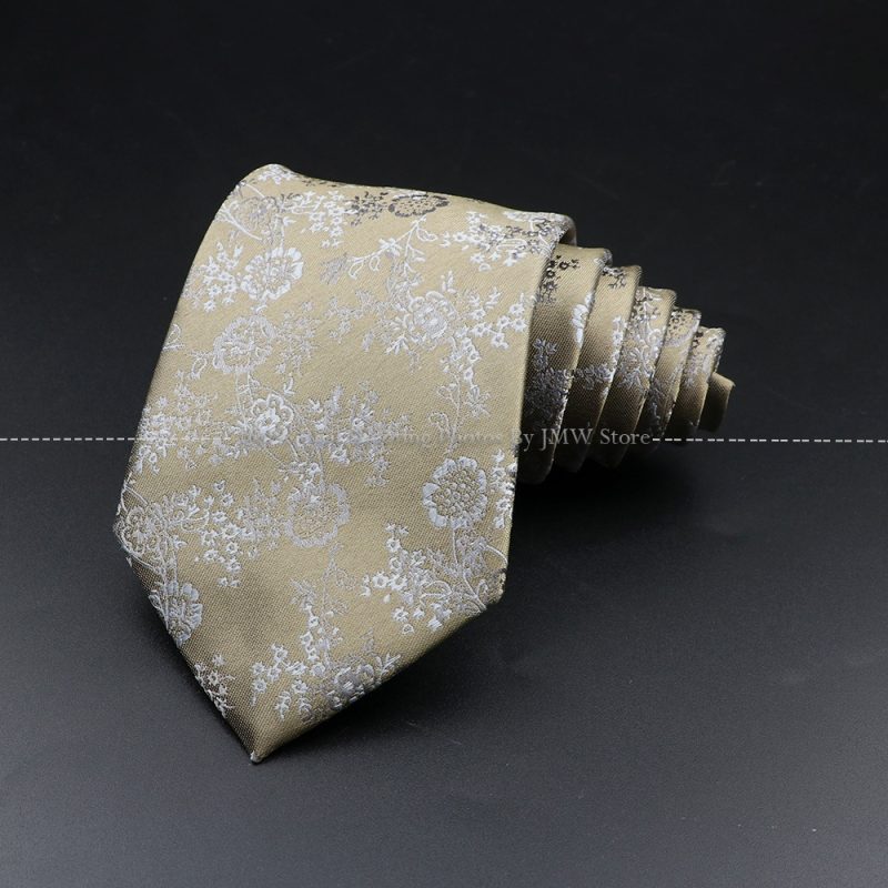New Design Wedding Men Tie Brown Solid Striped Paisley Flower Neckties Men Business Dropshipping Groom Collar Accessories Gift - Image 32