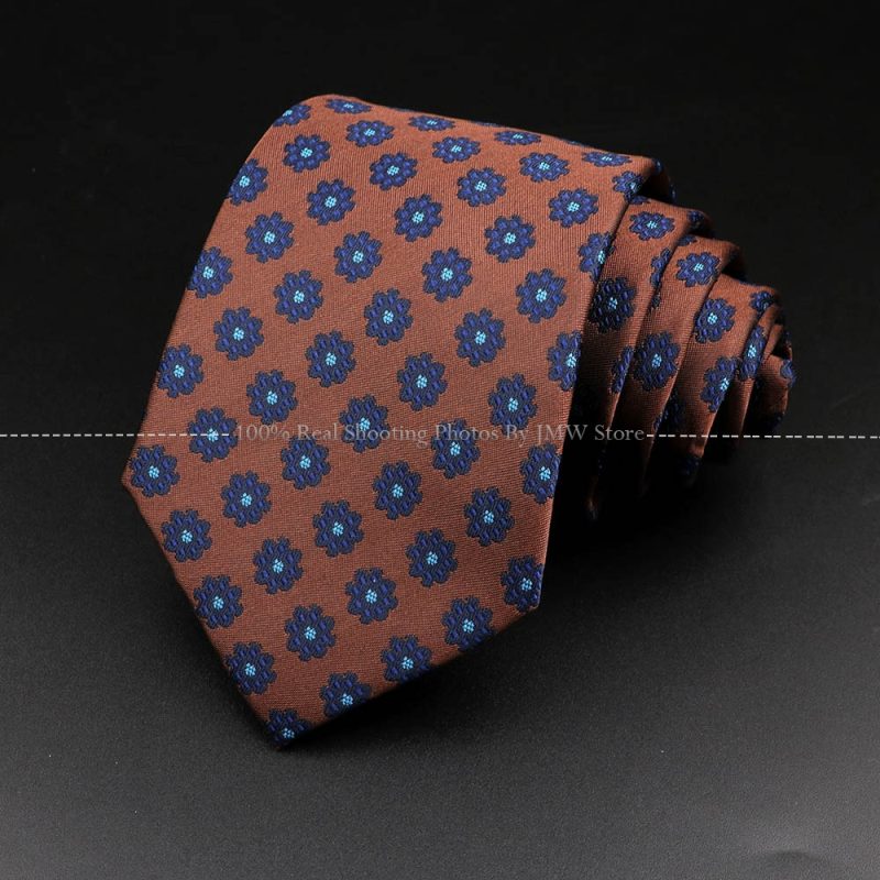 New Design Wedding Men Tie Brown Solid Striped Paisley Flower Neckties Men Business Dropshipping Groom Collar Accessories Gift - Image 37