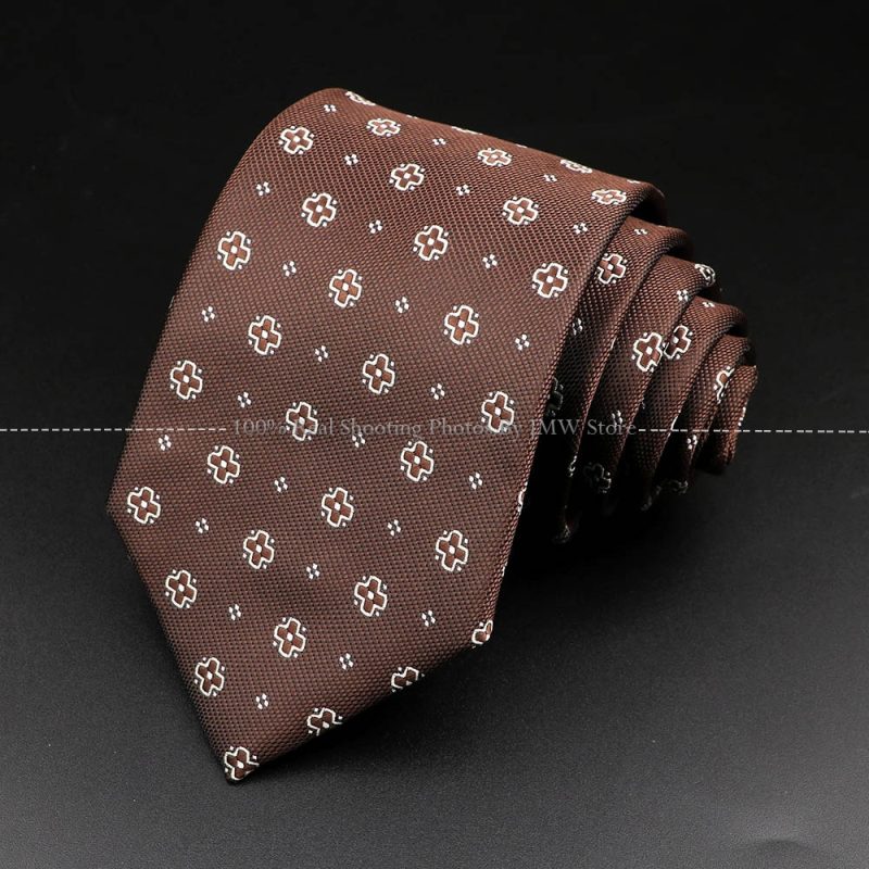 New Design Wedding Men Tie Brown Solid Striped Paisley Flower Neckties Men Business Dropshipping Groom Collar Accessories Gift - Image 38