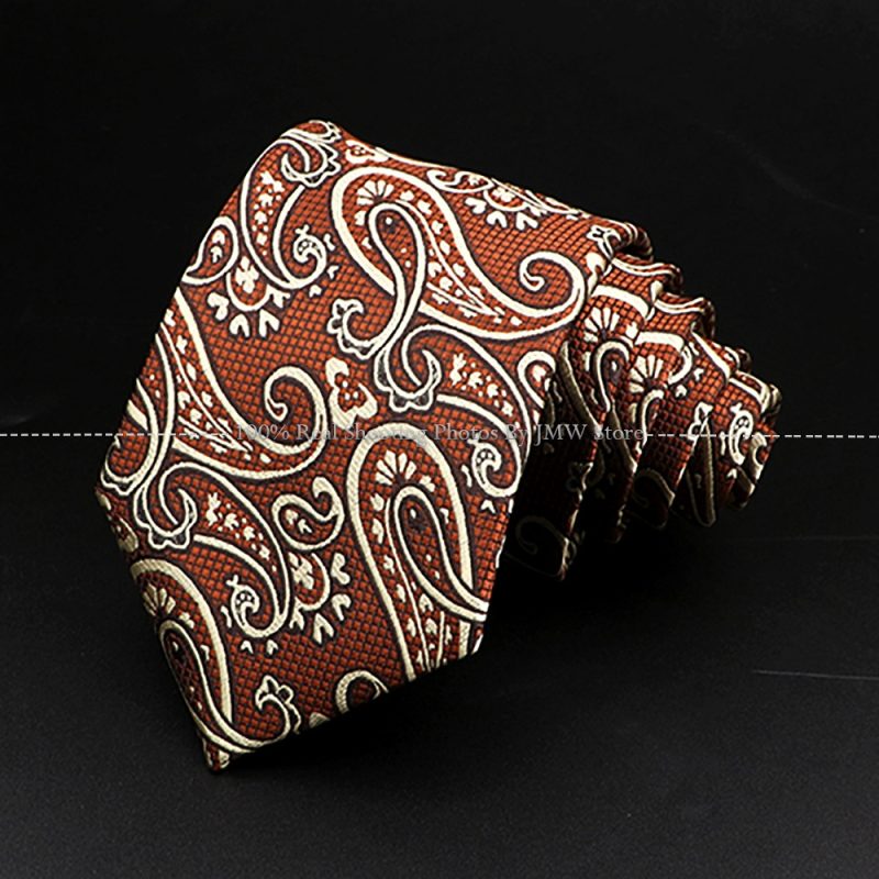 New Design Wedding Men Tie Brown Solid Striped Paisley Flower Neckties Men Business Dropshipping Groom Collar Accessories Gift - Image 39