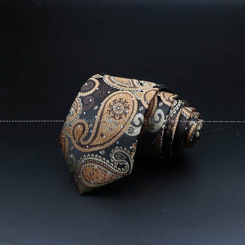 New Design Wedding Men Tie Brown Solid Striped Paisley Flower Neckties Men Business Dropshipping Groom Collar Accessories Gift - Image 42