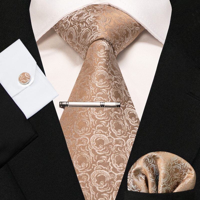 8cm Silk Mens Ties Green Black Ties plaid stripe NeckTie Pocket Square Cufflinks Tie clips Set Men's Wedding business Party Tie - Image 14