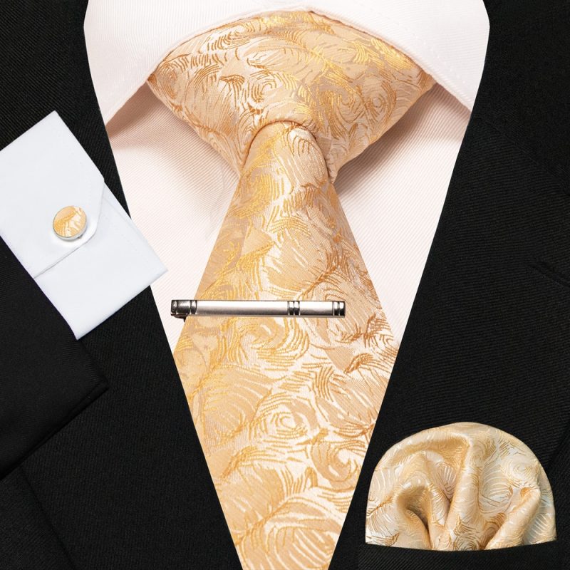 8cm Silk Mens Ties Green Black Ties plaid stripe NeckTie Pocket Square Cufflinks Tie clips Set Men's Wedding business Party Tie - Image 50