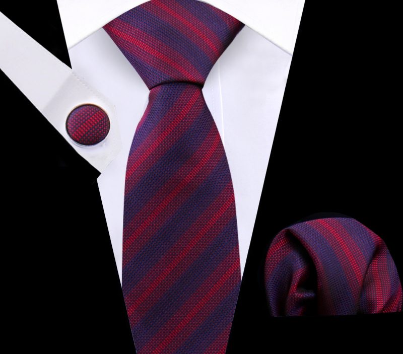Luxury Plaid Tie For Mens Necktie Handkerchief Pocket Square Cufflinks Set Jacquard Woven Ties Wedding Business Accessories - Image 5