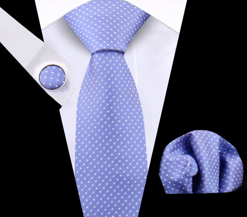 Luxury Plaid Tie For Mens Necktie Handkerchief Pocket Square Cufflinks Set Jacquard Woven Ties Wedding Business Accessories - Image 7