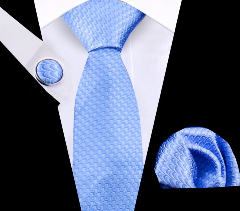 Luxury Plaid Tie For Mens Necktie Handkerchief Pocket Square Cufflinks Set Jacquard Woven Ties Wedding Business Accessories - Image 10