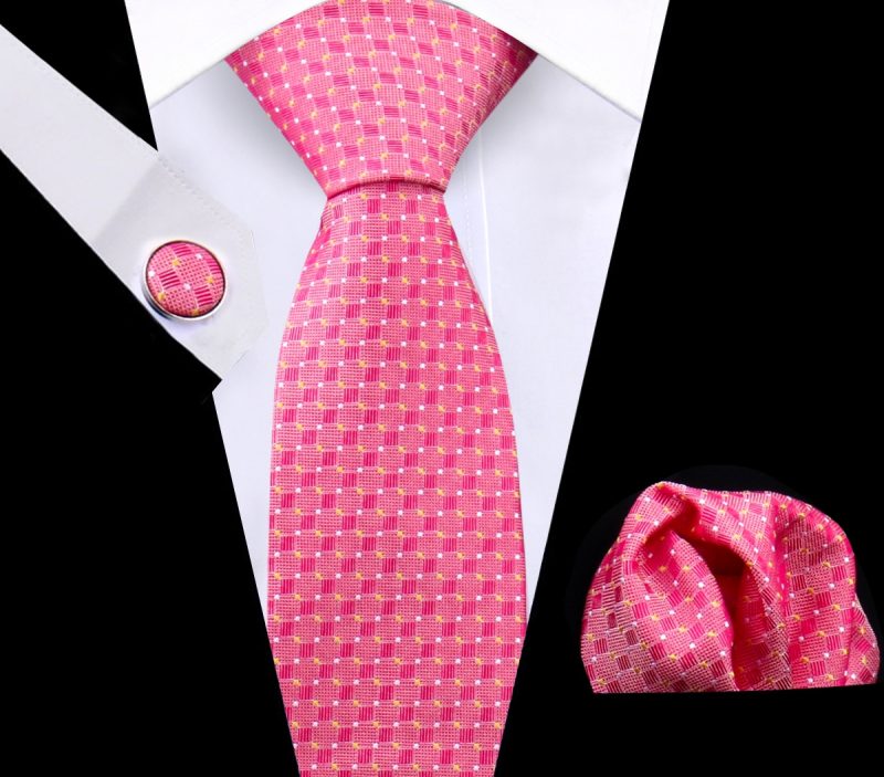 Luxury Plaid Tie For Mens Necktie Handkerchief Pocket Square Cufflinks Set Jacquard Woven Ties Wedding Business Accessories - Image 11