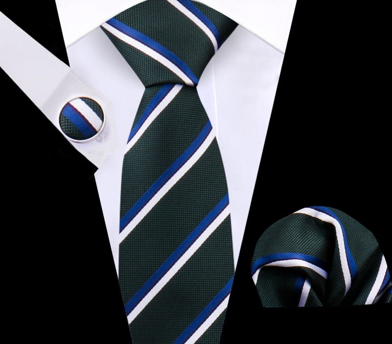 Luxury Plaid Tie For Mens Necktie Handkerchief Pocket Square Cufflinks Set Jacquard Woven Ties Wedding Business Accessories - Image 13