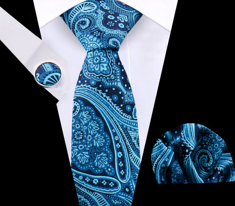 Luxury Plaid Tie For Mens Necktie Handkerchief Pocket Square Cufflinks Set Jacquard Woven Ties Wedding Business Accessories - Image 16