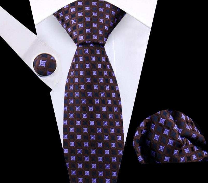 Luxury Plaid Tie For Mens Necktie Handkerchief Pocket Square Cufflinks Set Jacquard Woven Ties Wedding Business Accessories - Image 21