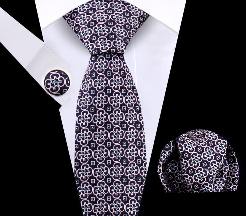 Luxury Plaid Tie For Mens Necktie Handkerchief Pocket Square Cufflinks Set Jacquard Woven Ties Wedding Business Accessories - Image 23