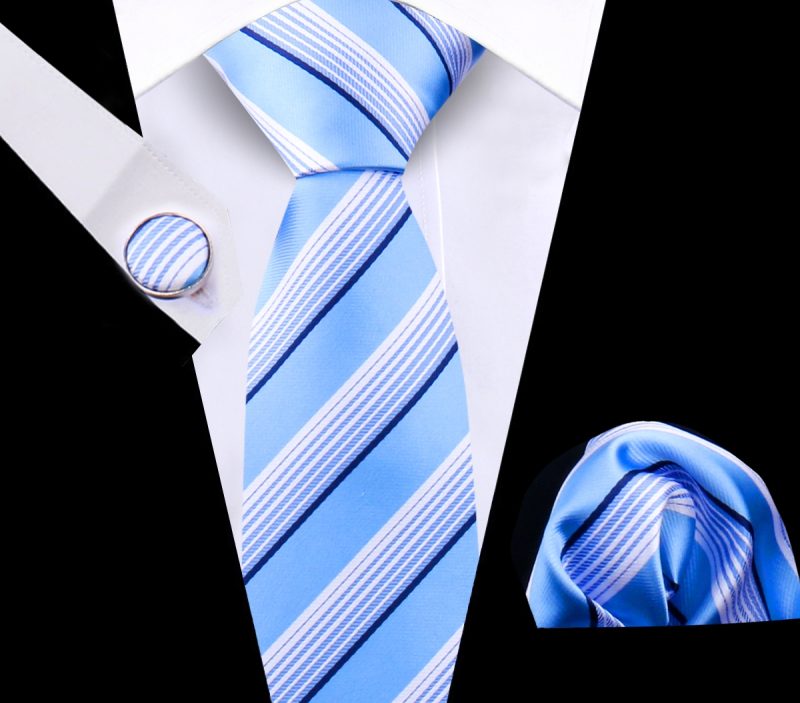 Luxury Plaid Tie For Mens Necktie Handkerchief Pocket Square Cufflinks Set Jacquard Woven Ties Wedding Business Accessories - Image 24