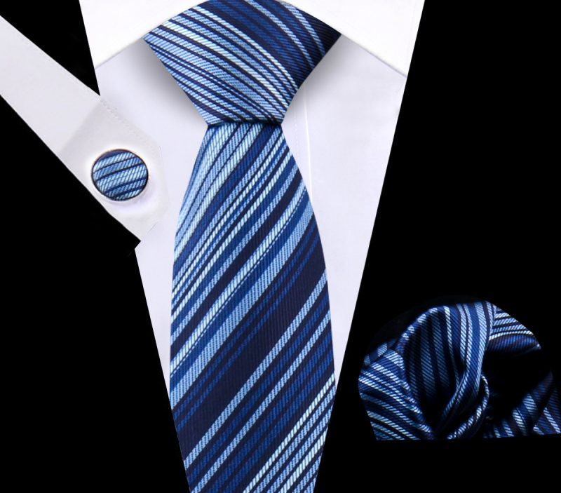 Luxury Plaid Tie For Mens Necktie Handkerchief Pocket Square Cufflinks Set Jacquard Woven Ties Wedding Business Accessories - Image 25