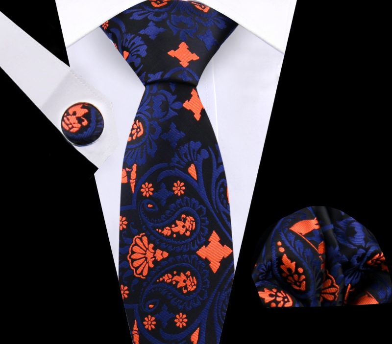 Luxury Plaid Tie For Mens Necktie Handkerchief Pocket Square Cufflinks Set Jacquard Woven Ties Wedding Business Accessories - Image 26