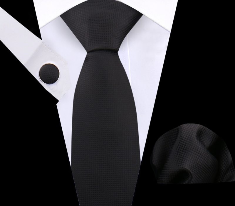 Luxury Plaid Tie For Mens Necktie Handkerchief Pocket Square Cufflinks Set Jacquard Woven Ties Wedding Business Accessories - Image 29