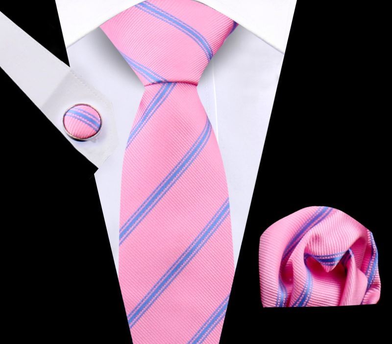 Luxury Plaid Tie For Mens Necktie Handkerchief Pocket Square Cufflinks Set Jacquard Woven Ties Wedding Business Accessories - Image 30