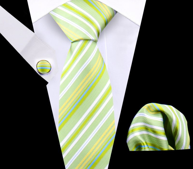 Luxury Plaid Tie For Mens Necktie Handkerchief Pocket Square Cufflinks Set Jacquard Woven Ties Wedding Business Accessories - Image 32