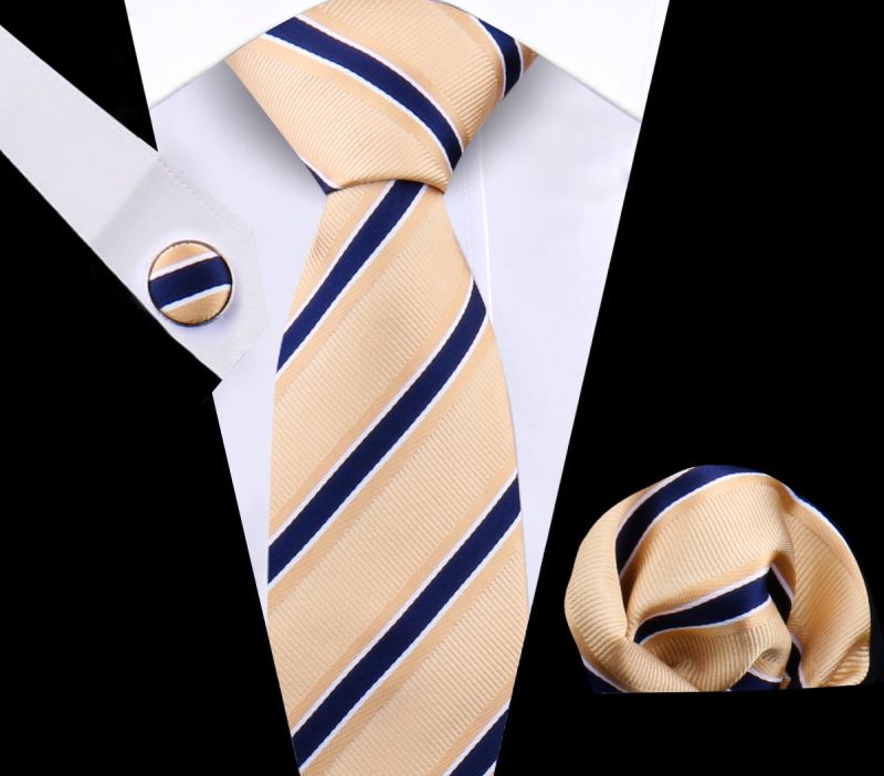 Luxury Plaid Tie For Mens Necktie Handkerchief Pocket Square Cufflinks Set Jacquard Woven Ties Wedding Business Accessories - Image 40