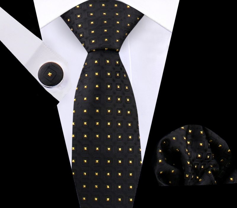 Luxury Plaid Tie For Mens Necktie Handkerchief Pocket Square Cufflinks Set Jacquard Woven Ties Wedding Business Accessories - Image 41