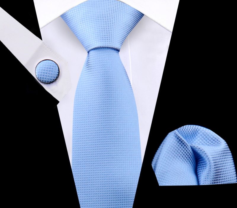 Luxury Plaid Tie For Mens Necktie Handkerchief Pocket Square Cufflinks Set Jacquard Woven Ties Wedding Business Accessories - Image 44
