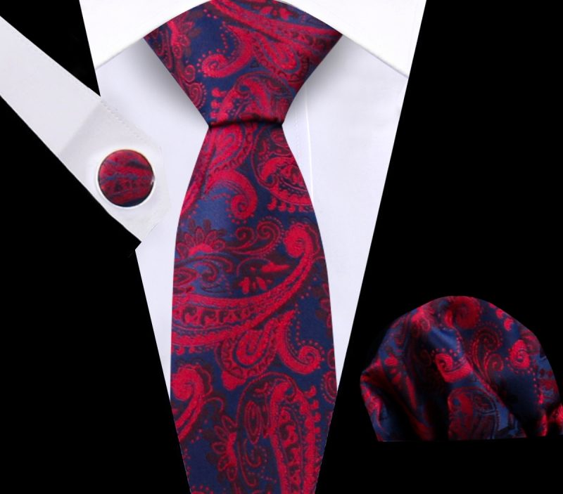 Luxury Plaid Tie For Mens Necktie Handkerchief Pocket Square Cufflinks Set Jacquard Woven Ties Wedding Business Accessories - Image 45