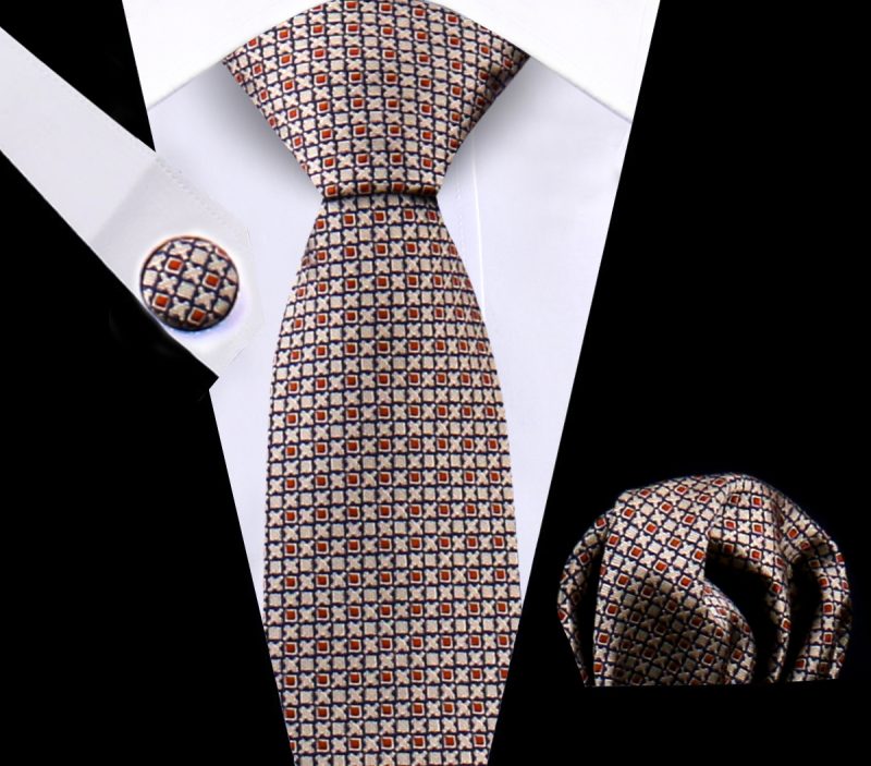 Luxury Plaid Tie For Mens Necktie Handkerchief Pocket Square Cufflinks Set Jacquard Woven Ties Wedding Business Accessories - Image 49