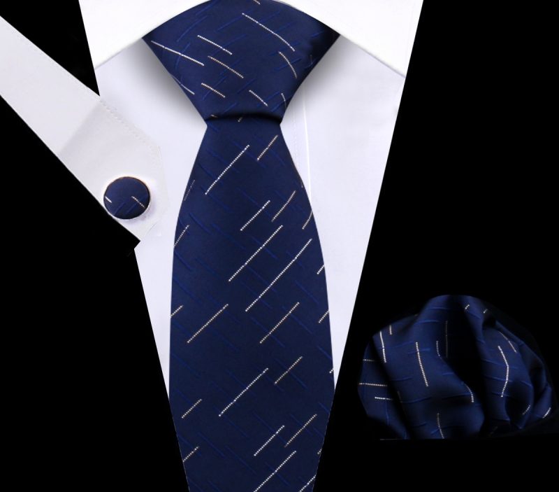 Luxury Plaid Tie For Mens Necktie Handkerchief Pocket Square Cufflinks Set Jacquard Woven Ties Wedding Business Accessories - Image 56