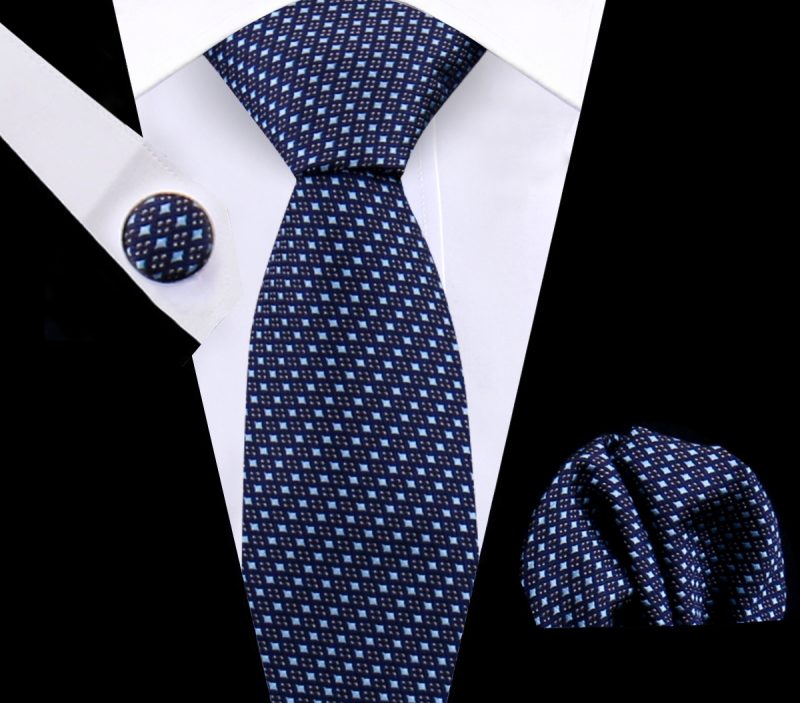 Luxury Plaid Tie For Mens Necktie Handkerchief Pocket Square Cufflinks Set Jacquard Woven Ties Wedding Business Accessories - Image 57