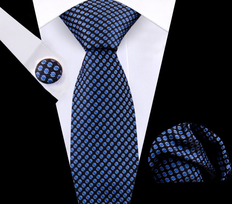 Luxury Plaid Tie For Mens Necktie Handkerchief Pocket Square Cufflinks Set Jacquard Woven Ties Wedding Business Accessories - Image 58