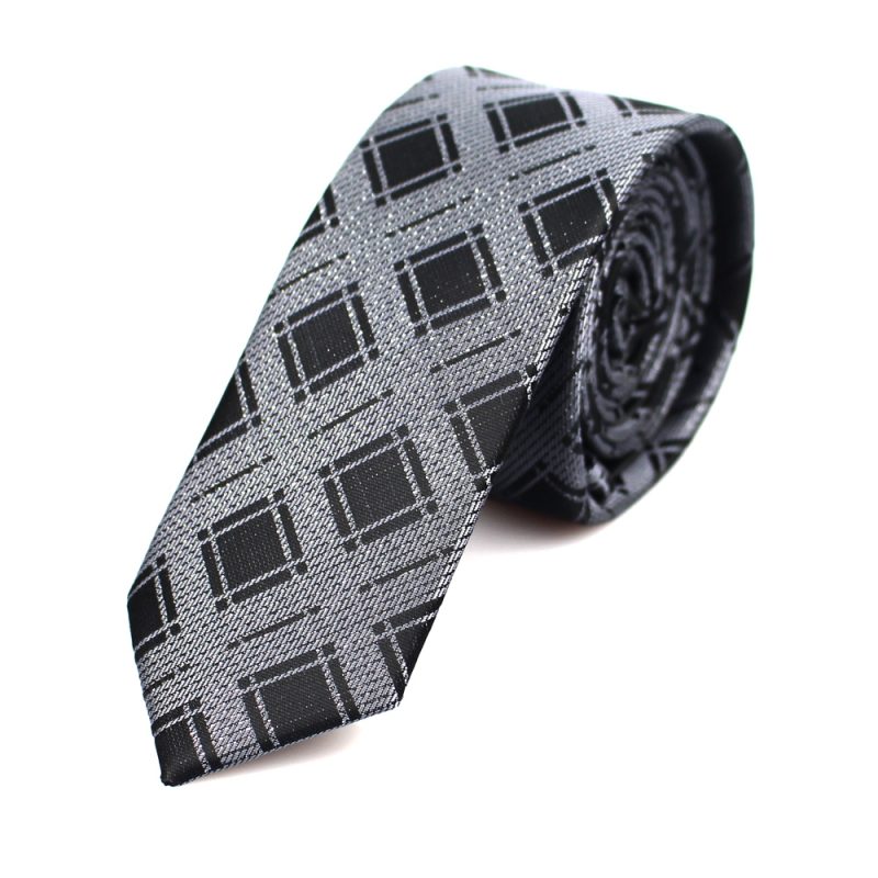New Men's Casual Slim Ties Classic Polyester Woven Party Neckties Fashion Plaid Dots Man Neck Tie For Wedding Business Male Tie - Image 2