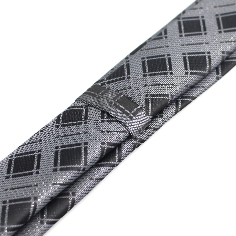New Men's Casual Slim Ties Classic Polyester Woven Party Neckties Fashion Plaid Dots Man Neck Tie For Wedding Business Male Tie - Image 4