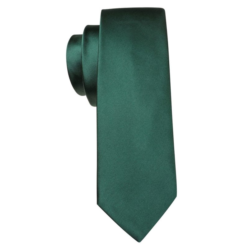 Dark Green Silk Solid Men Ties With Pocket Square Cufflinks Set Elegant Woven High Quality Suit Necktie Wedding Party Barry.Wang - Image 6