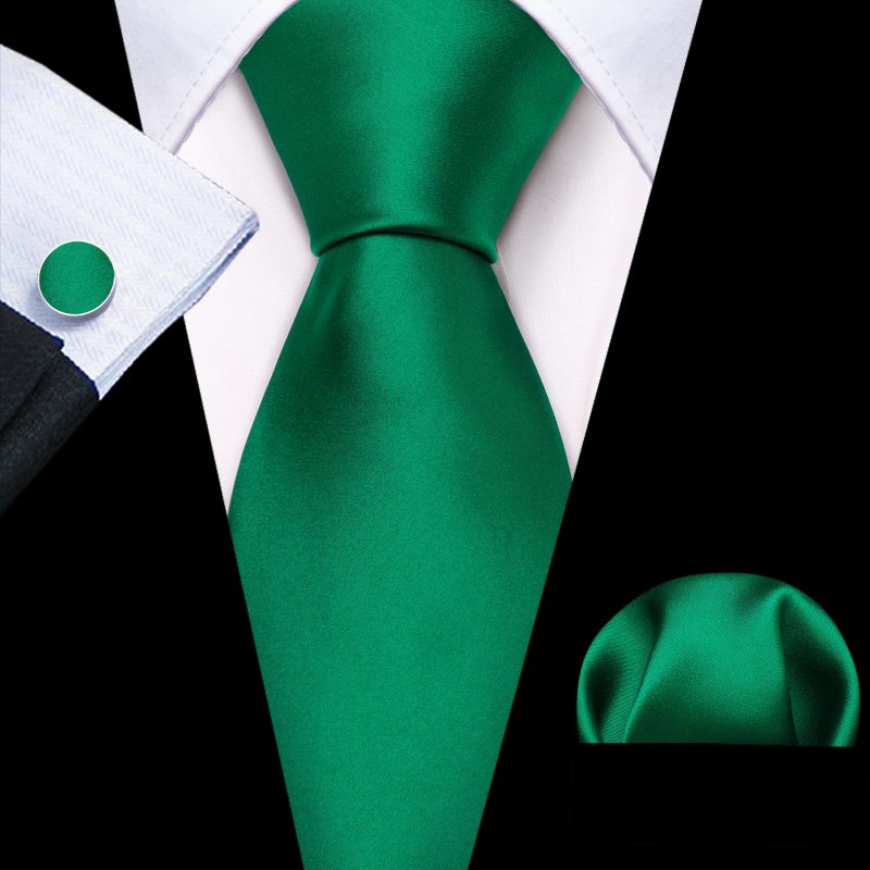 Dark Green Silk Solid Men Ties With Pocket Square Cufflinks Set Elegant Woven High Quality Suit Necktie Wedding Party Barry.Wang - Image 18