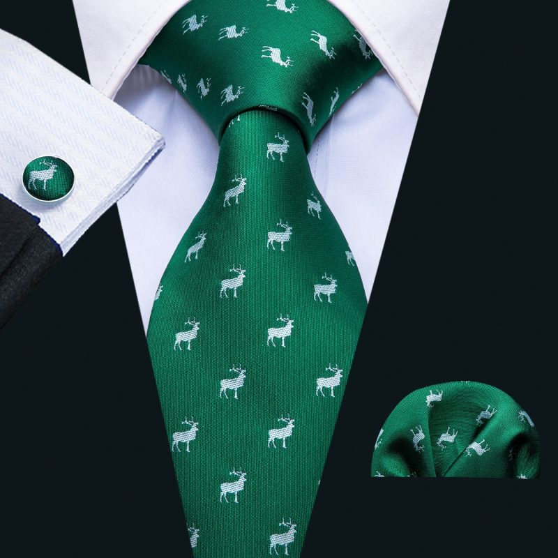 Dark Green Silk Solid Men Ties With Pocket Square Cufflinks Set Elegant Woven High Quality Suit Necktie Wedding Party Barry.Wang - Image 23