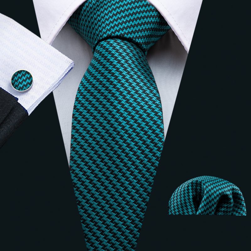 Luxury Silk Mens Ties Set Black Green Leaves Floral Neck Tie Handkerchief Cufflinks Set Wedding Business Party Barry·Wang 5938 - Image 33
