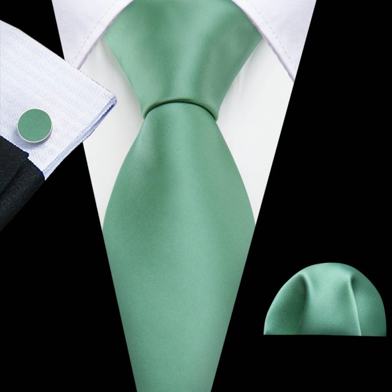 Luxury Silk Mens Ties Set Black Green Leaves Floral Neck Tie Handkerchief Cufflinks Set Wedding Business Party Barry·Wang 5938 - Image 41