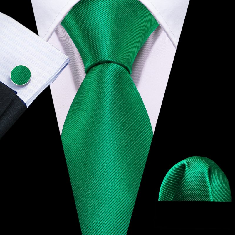 Luxury Silk Mens Ties Set Black Green Leaves Floral Neck Tie Handkerchief Cufflinks Set Wedding Business Party Barry·Wang 5938 - Image 43