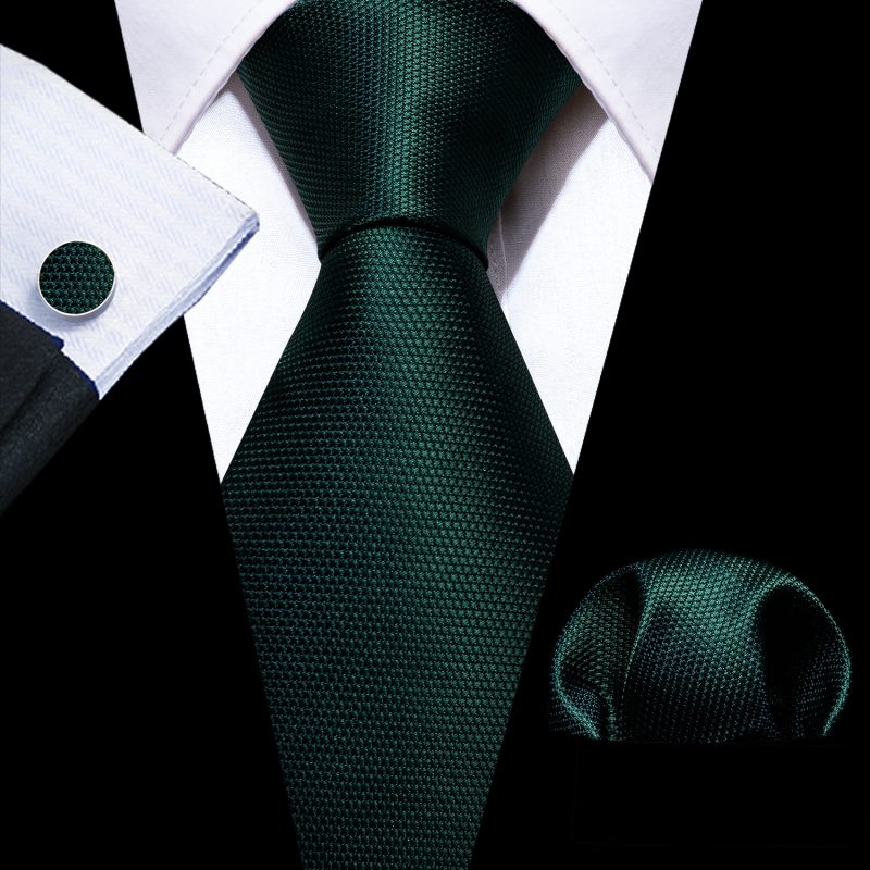 Luxury Silk Mens Ties Set Black Green Leaves Floral Neck Tie Handkerchief Cufflinks Set Wedding Business Party Barry·Wang 5938 - Image 46