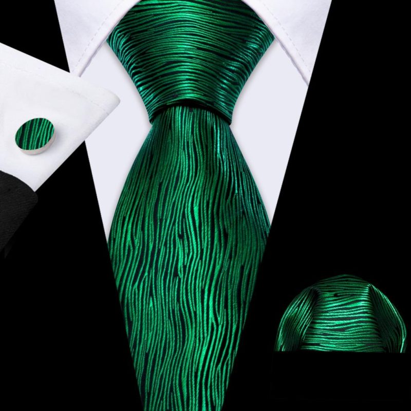 Luxury Silk Mens Ties Set Black Green Leaves Floral Neck Tie Handkerchief Cufflinks Set Wedding Business Party Barry·Wang 5938 - Image 54