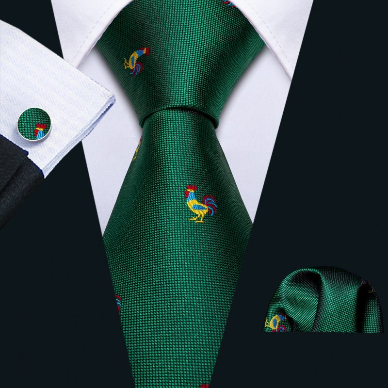 Luxury Silk Mens Ties Set Black Green Leaves Floral Neck Tie Handkerchief Cufflinks Set Wedding Business Party Barry·Wang 5938 - Image 64