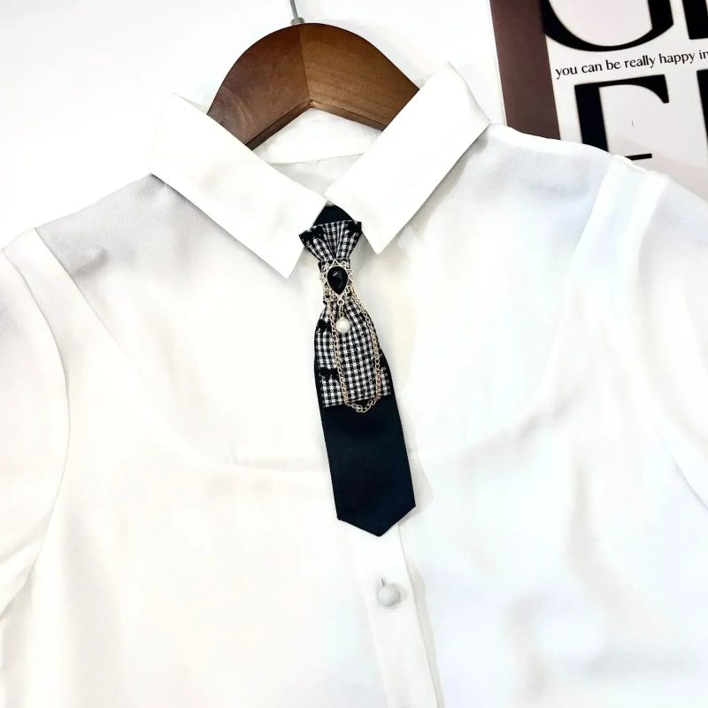 Vintage Small Bow Tie Men Women's College Style Suit Shirt Sweater Accessories Handmade Ribbon Rhinestone Collar Flowers Ties - Image 3