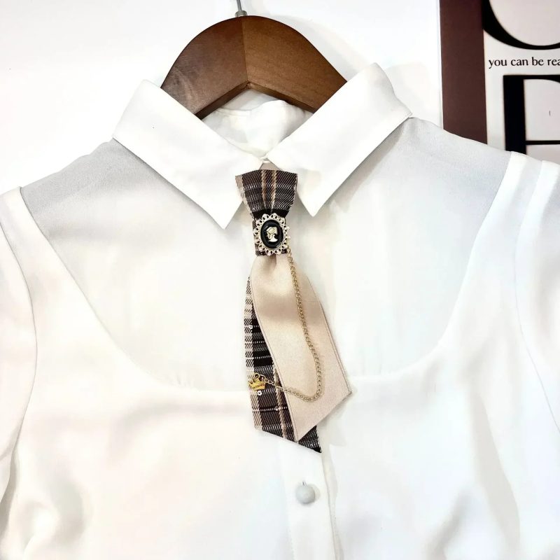 Vintage Small Bow Tie Men Women's College Style Suit Shirt Sweater Accessories Handmade Ribbon Rhinestone Collar Flowers Ties - Image 4