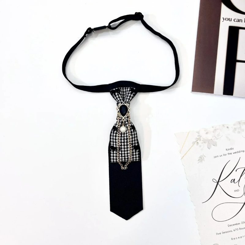Vintage Small Bow Tie Men Women's College Style Suit Shirt Sweater Accessories Handmade Ribbon Rhinestone Collar Flowers Ties - Image 7