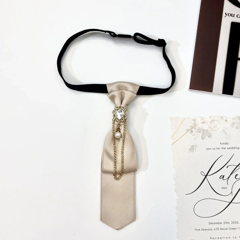 Vintage Small Bow Tie Men Women's College Style Suit Shirt Sweater Accessories Handmade Ribbon Rhinestone Collar Flowers Ties - Image 15
